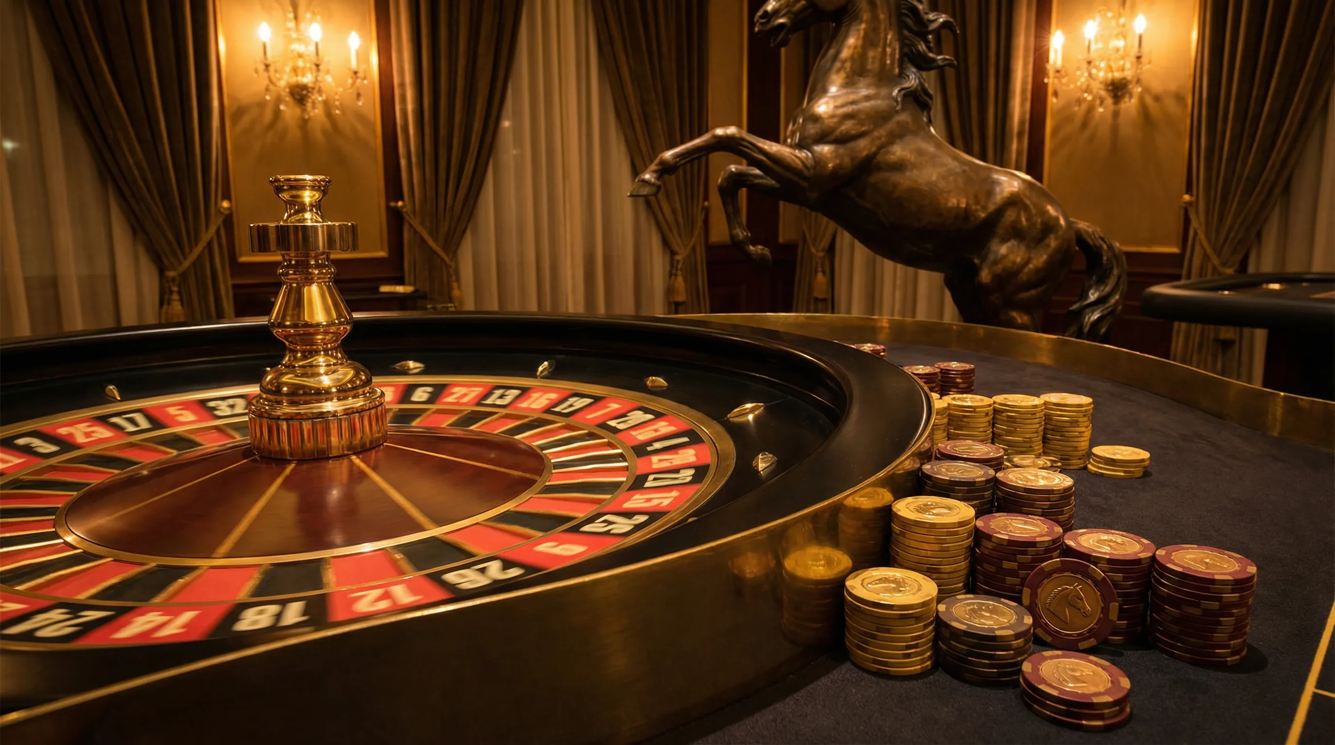 Roleta europeia dourada no cassino bethorse